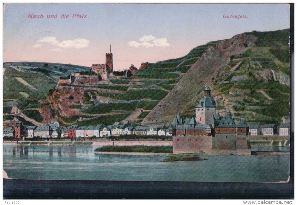 Kaub - Mit Pfalz Und Ruine Gutenfels 1915 - Kaub