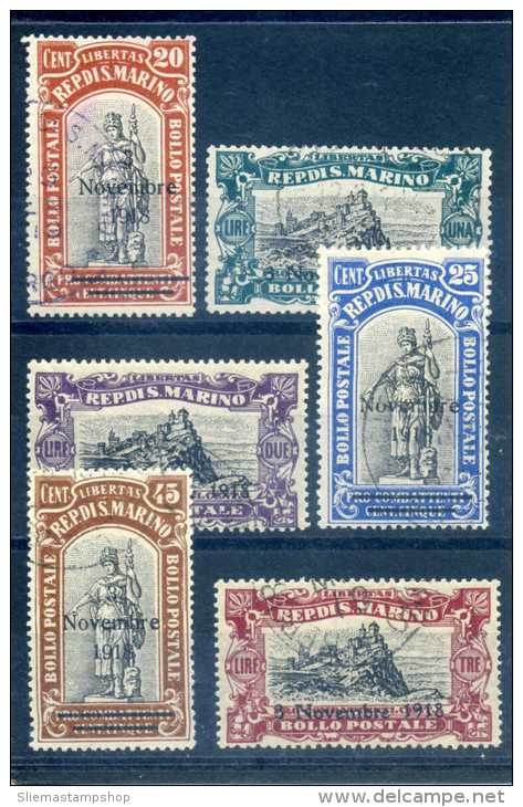 SAN MARINO  - 1918 VICTORY OVERPRINTS - Used Stamps