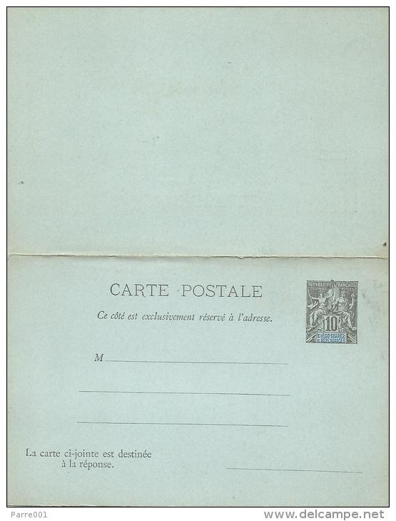 Madagascar BIOT Diego Suarez 1893 Reply Stationary Card - Briefe U. Dokumente