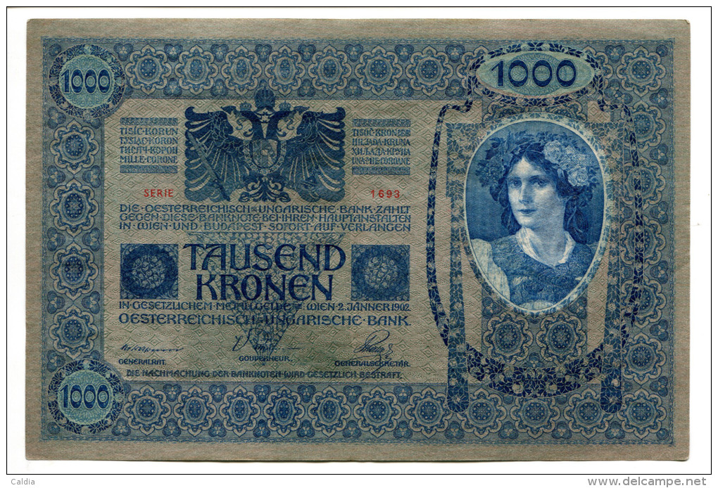 Autriche Hongrie Roumanie 1.000 Kronen 1902 AUNC / UNC # 3 - Austria