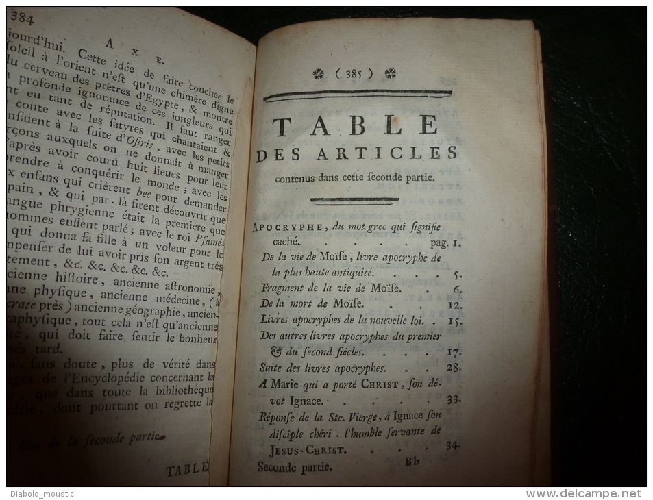 1770  QUESTIONS sur  l 'ENCYCLOPEDIE par des AMATEURS commençant par la lettre A