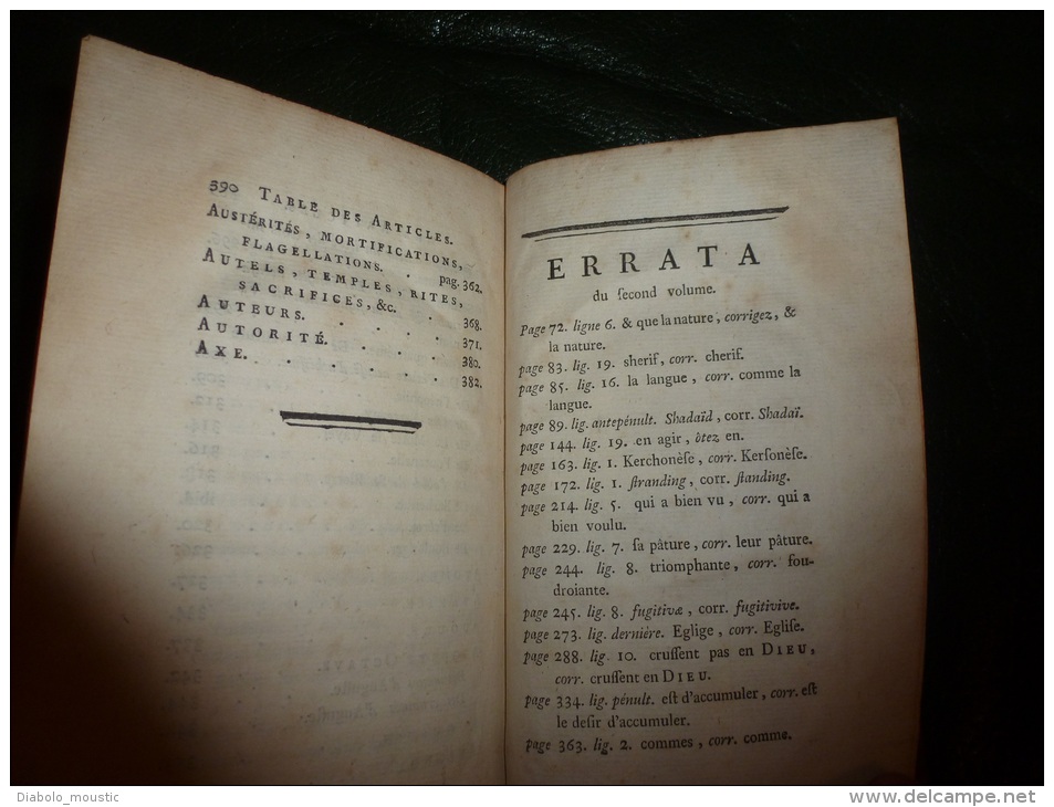 1770  QUESTIONS sur  l 'ENCYCLOPEDIE par des AMATEURS commençant par la lettre A