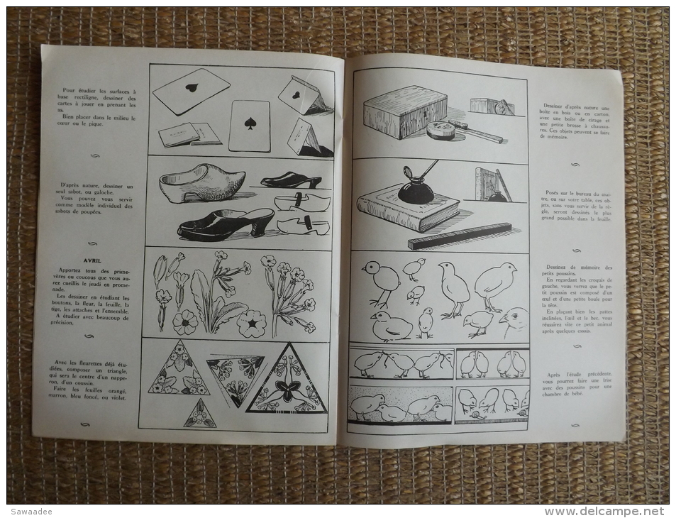 CAHIER - SCOLAIRE - LE DESSIN A L´ECOLE - N° 4 COURS MOYEN - JEAN VERDIER - ED. MAGNARD - VIERGE - 1962 - 6-12 Ans