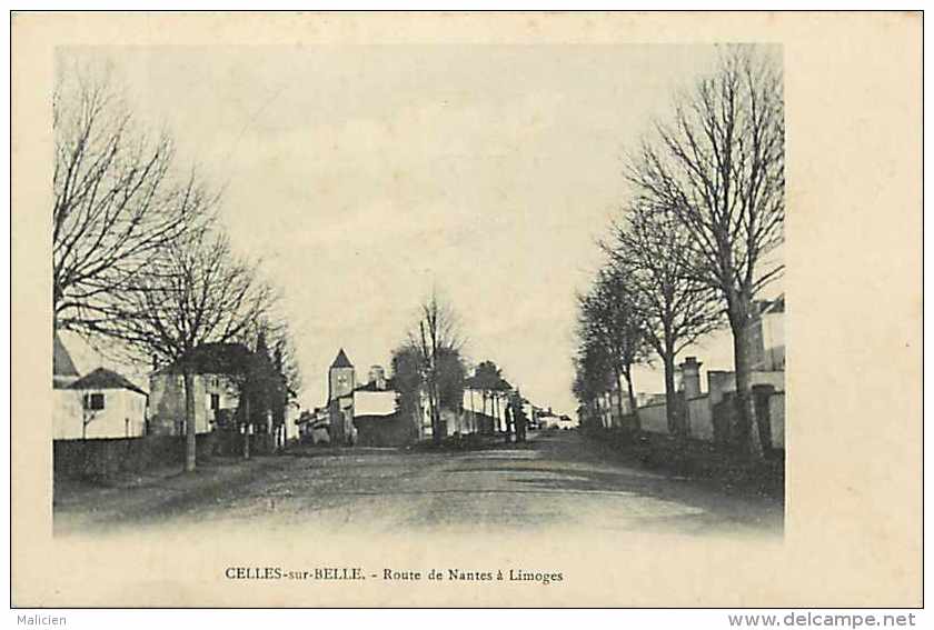 Deux-sèvres - Ref A 501 - Celles-sur-belle - Route De Nantes à Limoges -  Carte Bon état - - Celles-sur-Belle