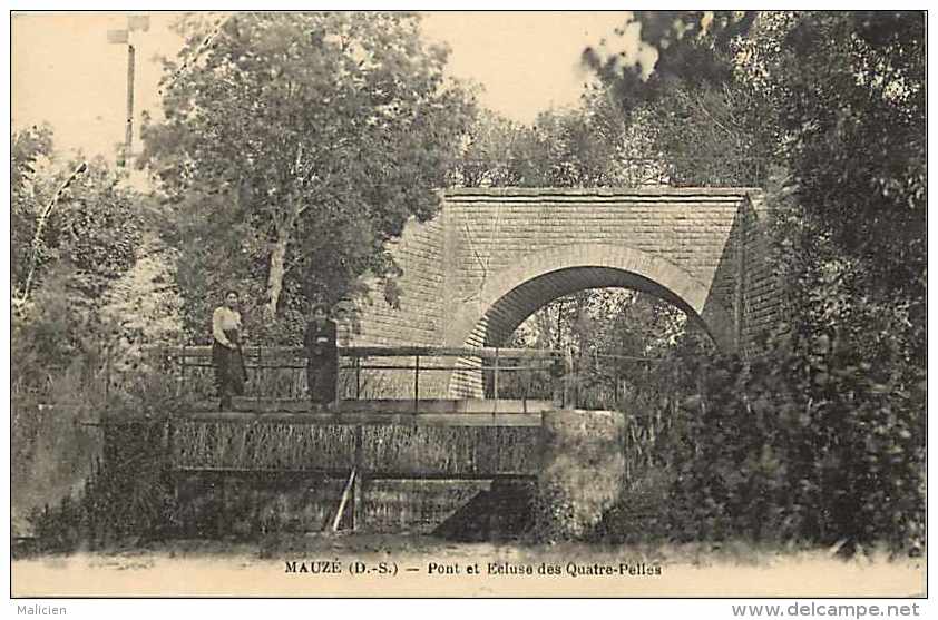 Deux-sèvres - Ref A 490 - Mauzé - Pont Et écluse Des Quatre-pelles - Carte Bon état - - Mauze Sur Le Mignon