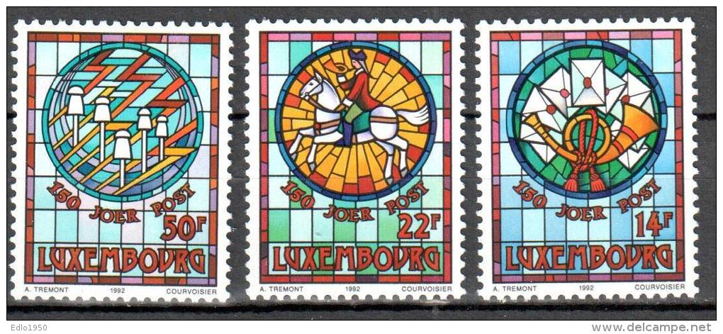 Luxembourg 1992  Art Stained Glass Window - Michel 1302-1304 MNH (**) - Neufs