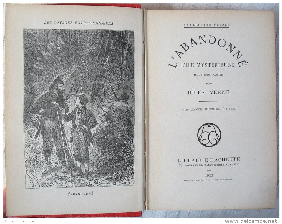 L’Ile Mystérieuse / Jules VERNE / 3 Tomes  Hachette De 1919 & 1922 - Hachette