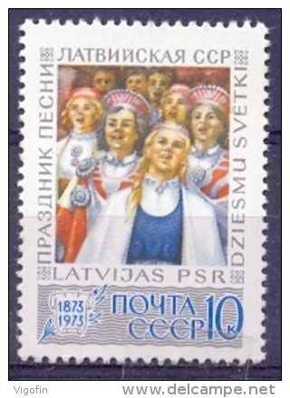 USSR 1973-4127 COSTUMES OF LATVIA, S S S R, 1v, MNH - Kostüme