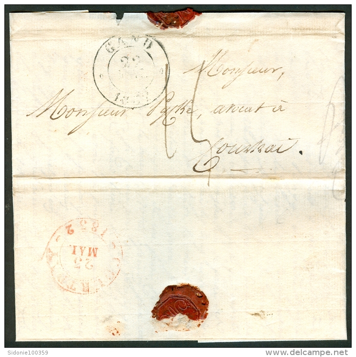 Belgique Lettre Précurseur Expédiée De Gand Vers Courtrai Datée Du 22 Mai 1832 - 1830-1849 (Independent Belgium)