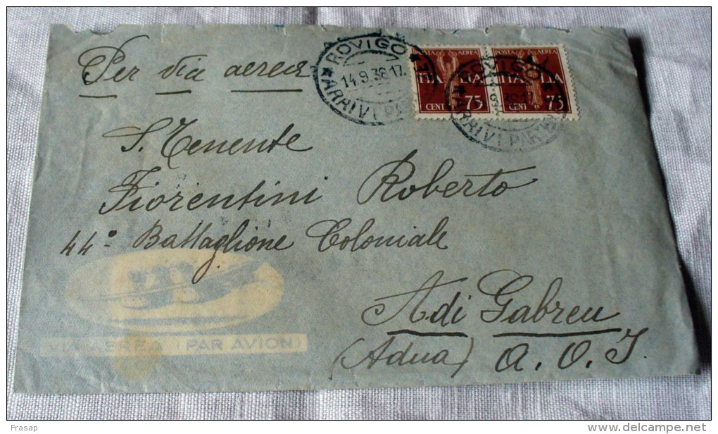 ITALY-ETHIOPIE 1937-AIR MAIL -COVER + LETTER -TIMBRE COLONIALE ENDA SELASIE - Etiopia