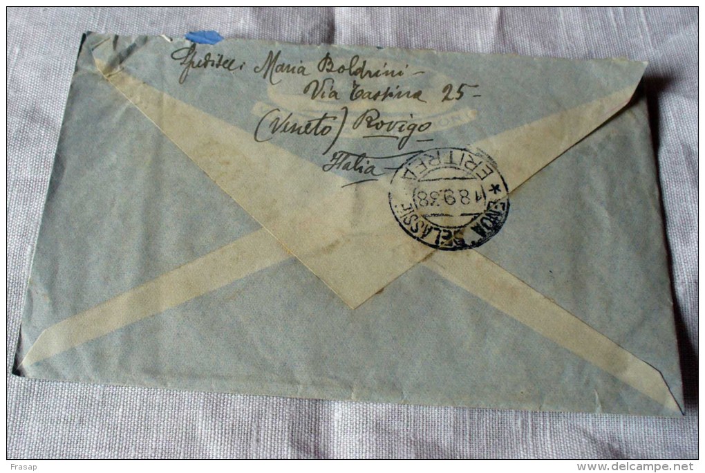 ITALY-ETHIOPIE 1937-AIR MAIL -COVER + LETTER -TIMBRE COLONIALE ENDA SELASIE - Etiopia