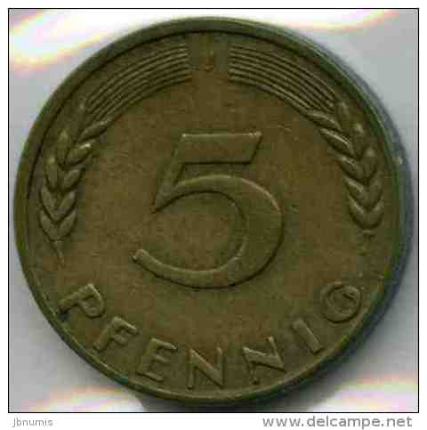 Allemagne Germany 5 Pfennig 1950 J J 382 KM 107 - 5 Pfennig