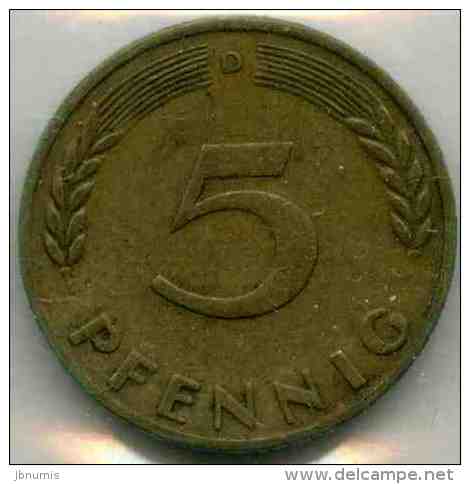 Allemagne Germany 5 Pfennig 1949 D J 382 KM 107 - 5 Pfennig