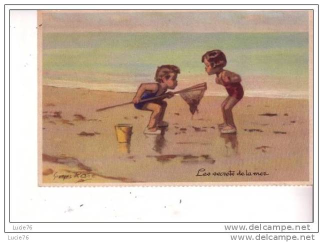 Illustration  Georges REDON  -  N° 8 -  Série 1939  -  ENFANTS  -    Les Secrets De La Mer - Redon