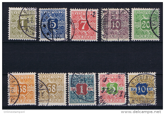 Denmark, 1919 , Avisporto Newspaper Mi  1 - 10 X    Used - Postage Due