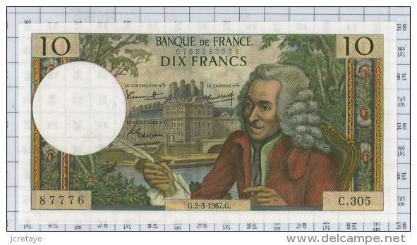 10 Francs Voltaire, Ref Fayette 62/25, état SPL-NEUF - 10 F 1963-1973 ''Voltaire''