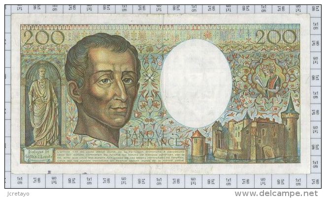 200 Francs Montesquieu, Ref Fayette 70/8, état TTB+ - 200 F 1981-1994 ''Montesquieu''