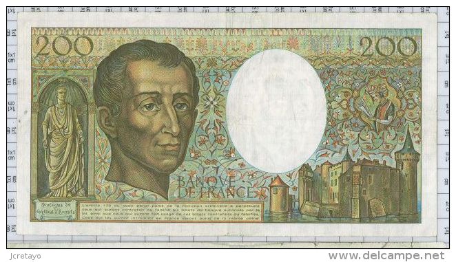 200 Francs Montesquieu, Ref Fayette 70/6, état TTB+ - 200 F 1981-1994 ''Montesquieu''