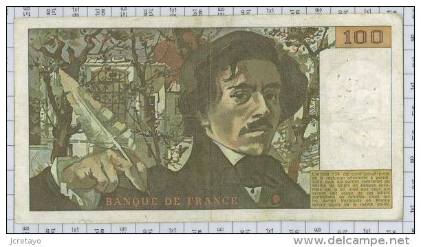 100 Francs Delacroix, Ref Fayette 69-1d, état TTB - 100 F 1978-1995 ''Delacroix''