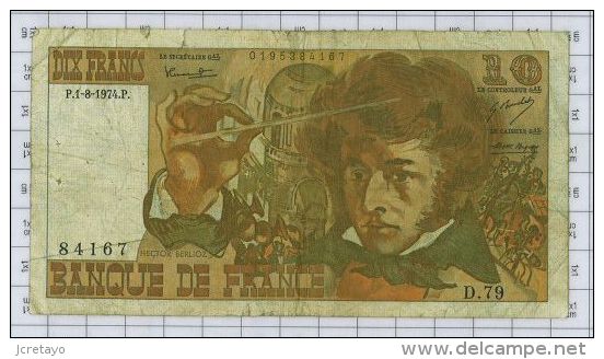 10 Francs Berlioz, Ref Fayette 63-6, état TB - 10 F 1972-1978 ''Berlioz''