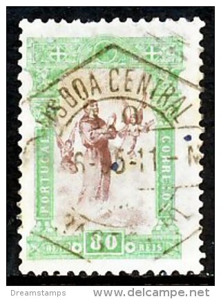 !										■■■■■ds■■ Portugal 1895 AF#119ø St. Anthony 80 Réis VFU (x0296) - Usado