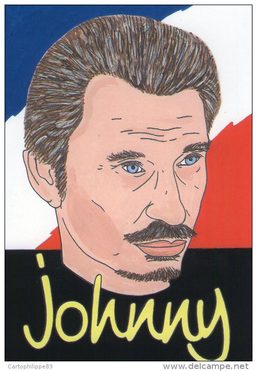 ILLUSTRATEUR PATRICK HAMM JOHNNY HALLYDAY  POUR SALON DE DRAGUIGNAN - Hamm