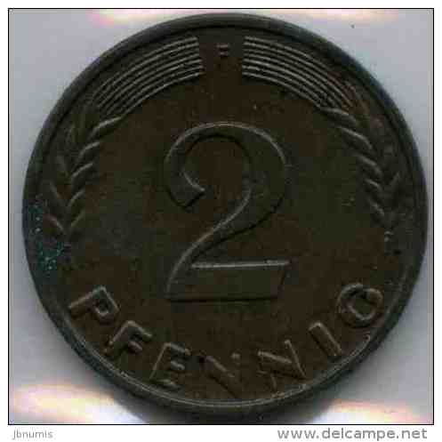 Allemagne Germany 2 Pfennig 1961 F J 381 KM 106 - 2 Pfennig