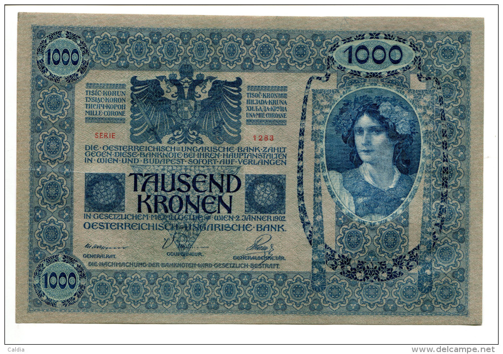 Autriche Hongrie Austria Hungary Österreich 1000 Kronen 1902 AUNC / UNC # 2 - Austria