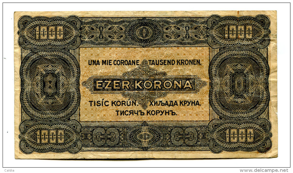 Hongrie Hungary Ungarn 1.000 Korona 1923 "" 8 Filler "" Overprint # 1 - Hungría