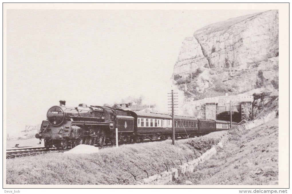 Railway Postcard BR 5MT 73021 PENMAENRHOS TUNNEL 1953 Standard 4-6-0 Loco - Trains