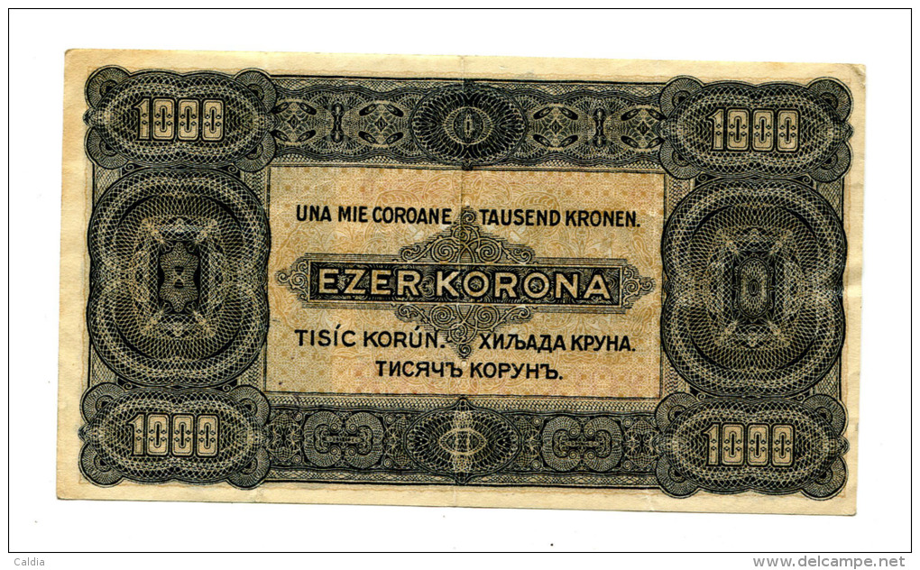 Hongrie Hungary Ungarn 1.000 Korona 1923 "" 8 Filler "" Overprint # 3 - Hongrie