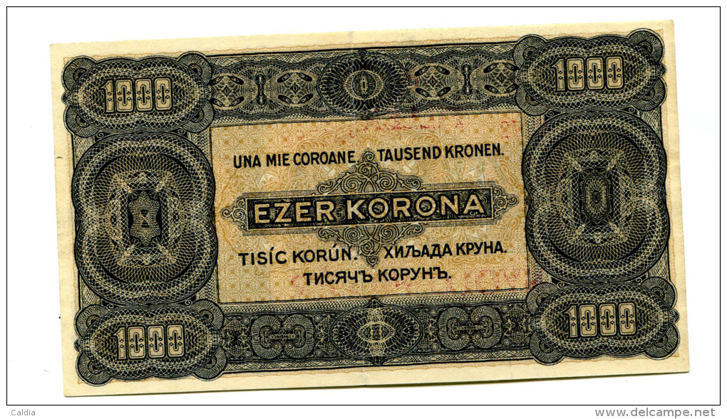 Hongrie Hungary Ungarn 1.000 Korona 1923 "" 8 Filler "" Overprint # 8 HIGH  GRADE - Hongrie