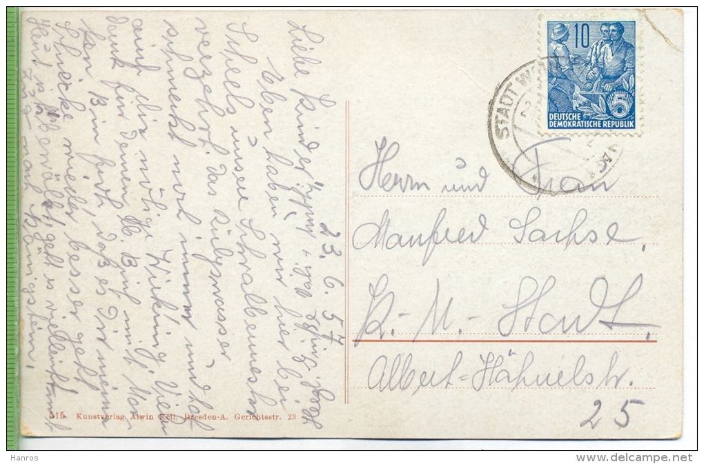 Basteibrücke, Um 1950/1960 Verlag: Alwin Keil, Dresden,   POSTKARTE Mit Frankatur, Mit Stempel, WALDHEIM 23.6.57   Erhal - Bastei (sächs. Schweiz)