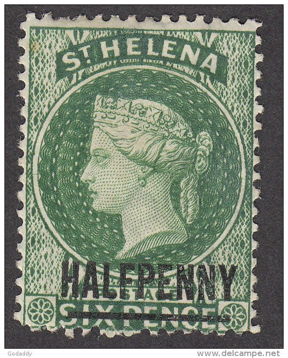 St Helena  1884  1/2d On 6d  SG36  MH - St. Helena