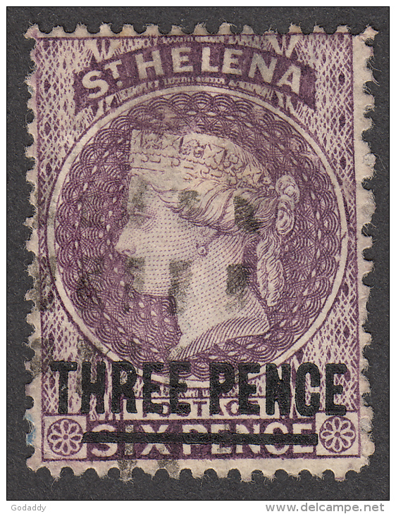 St Helena  1884  3d On 6d  SG41  Used - St. Helena