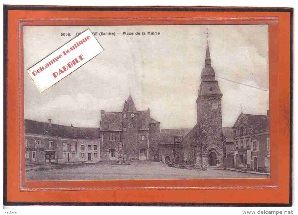 Carte Postale 72. Bouloire  Place De La Mairie Trés Beau Plan - Bouloire