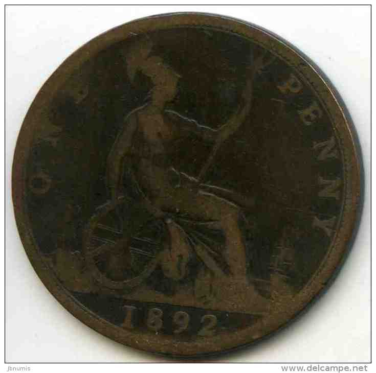 Grande-Bretagne Great Britain 1 Penny 1892 KM 755 - D. 1 Penny
