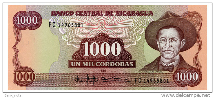 NICARAGUA 1000 CORDOBAS 1985 Pick 156 Unc - Nicaragua