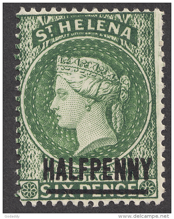 St Helena  1884    1/2d On 6d   SG36  MH - St. Helena