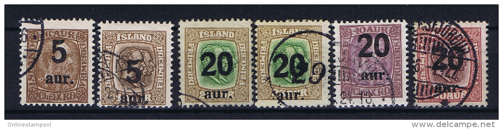 Iceland 1921 , Mi 104 - 109   Used - Gebruikt