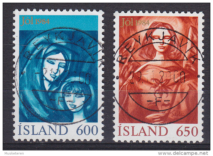 Iceland 1984 Mi. 624-25 Weihnachten Christmas Jul Noel Natale Navidad Deluxe REYKJAVIK Cancel Complete Set !! - Used Stamps