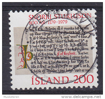 Iceland 1979 Mi. 546     200 Kr Snorri Sturluson "Heimskringla" Deluxe REYKJAVIK Cancel !! - Usati