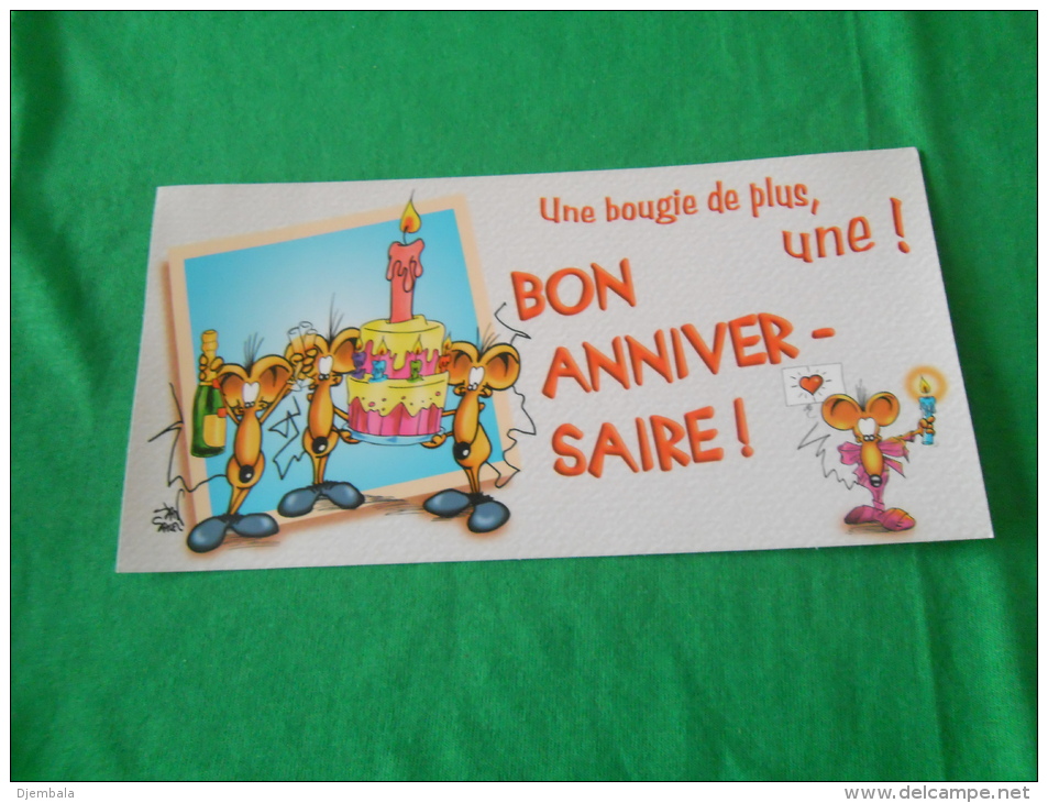 Carte  D Anniversaire Representant Des Souris  Avec  Un Gateau - Andere & Zonder Classificatie