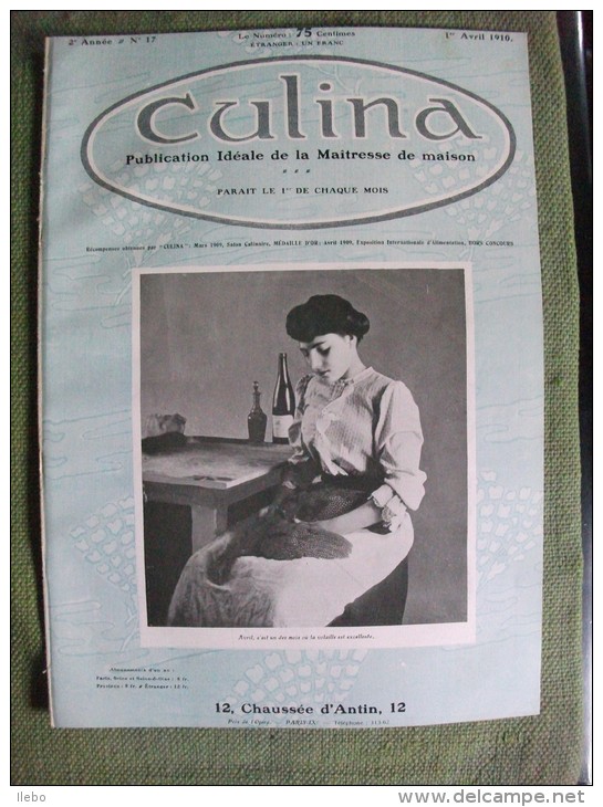 Revue Culina  1910 N° 17 Raphaël Kirchner Recettes Cuisine Mode Publicités - Gastronomie