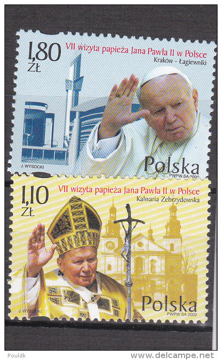 Poland: 2002 7th Visit Of Pope John Paul II SC.3647-3648  Two Stamps Mint/**  (G42-20) - Papas