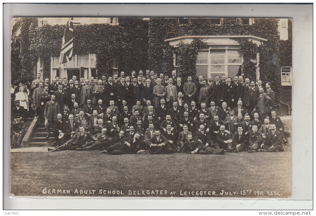 UK - ENGLAND - LEICESTERSHIRE - LEICESTER; German Adult School Delegates At Leicester , July 1911 - Leicester