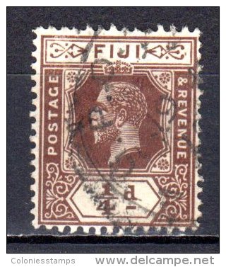 (SA0451) FIJI, 1922 (George V, ¼p., Dark Brown. Wmk. 4). Mi # 71. Used Stamp - Fiji (...-1970)