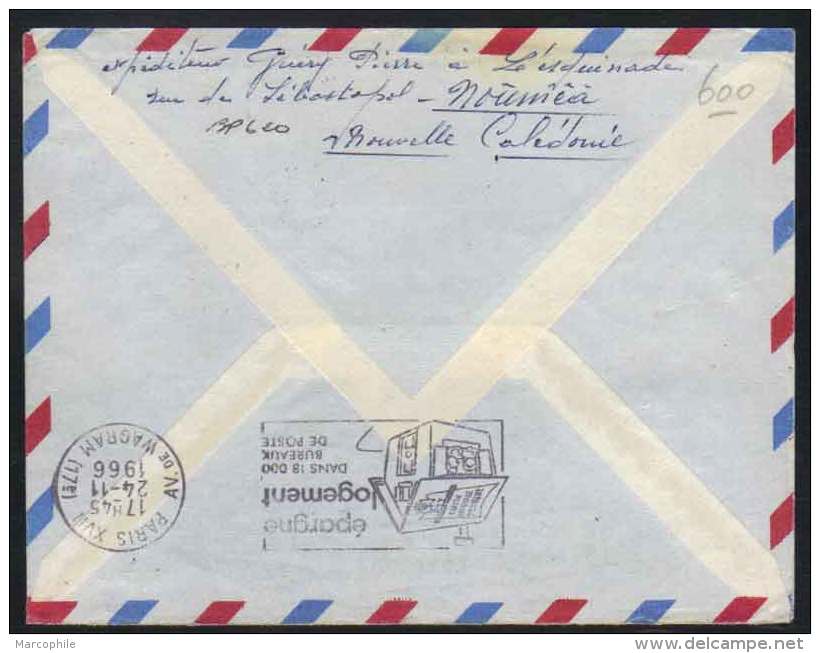 NOUVELLE CALEDONIE - NOUMEA / 1966 LETTRE AVION POUR PARIS - NPAI (ref 4755) - Lettres & Documents
