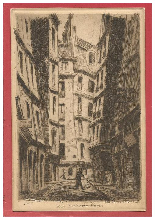 Rue Zacharie Paris - EAU FORTE DE BAKY Gyözö ( 1902-1972) / Rue Xavier Privas Actuellement / 9,3x14 Cm - Arrondissement: 05