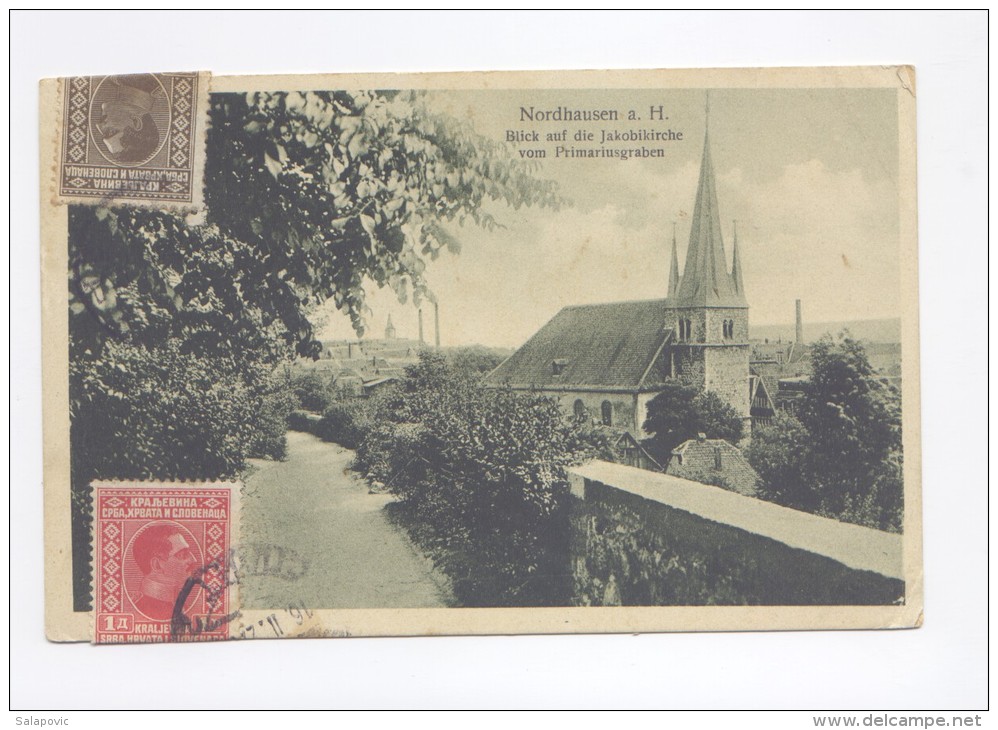 Nordhausen, Blick  Auf Die Jakobikirche Vom Primariusgraben  1927   STR1/183 - Nordhausen